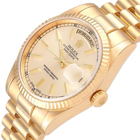 rolex day date yellow gold 36|diamond Rolex 36mm price.